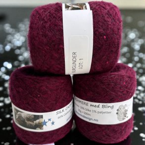 Silk Cashmere med Bling 500 BURGUNDER