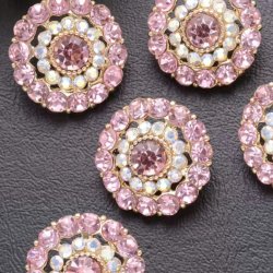 BLINGKNAPP  Rosa/Klar 21mm