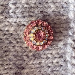 BLINGKNAPP  Rosa/Klar 21mm