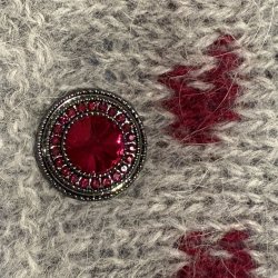 BLINGKNAPP  R�d/Svart 20mm