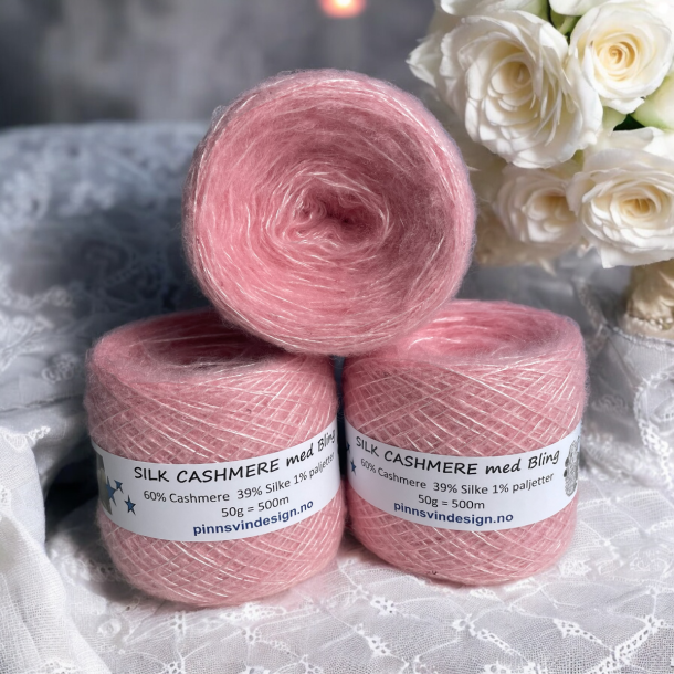 Silk Cashmere med Bling 500 ROSA