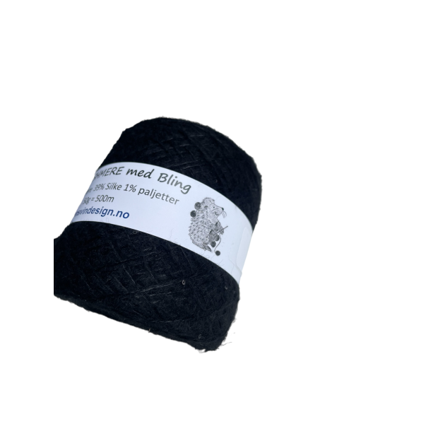 Silk Cashmere med Bling 500 SVART