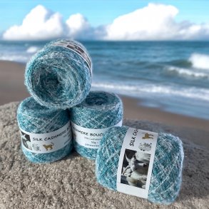 Silk Cashmere Boucl Print 250 HIMMEL OG HAV