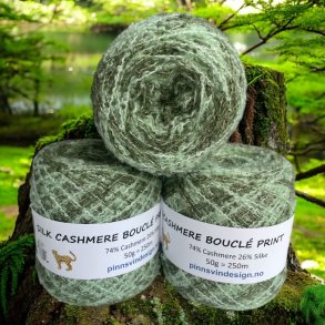  Silk Cashmere Boucl Print 250 MOSE OG LAV