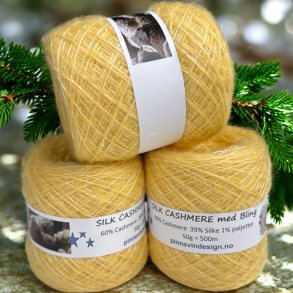 Silk Cashmere med Bling 500 GUL