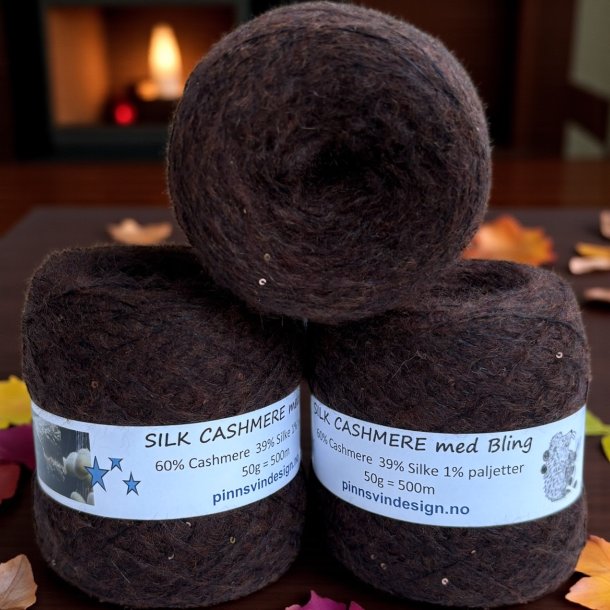 Silk Cashmere med Bling 500 MRK BRUN