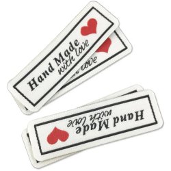 Merkelapp/Strykelapp - HAND MADE WITH LOVE