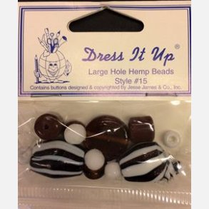 GLASSPERLER - Brun/ Hvit