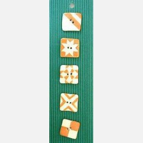 227 - FIRKANT lysebrun/hvit